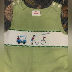 Green Toddler Golf-Themed Romper